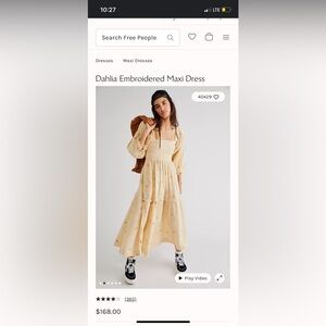 Free People Dahlia Embroidered Maxi Dress